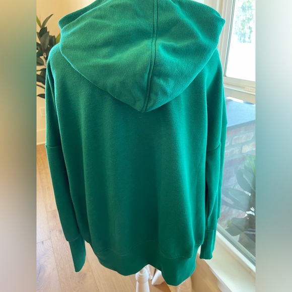 Kelly Green Zenana Hooded Pullover Sweatshirt Size Small - Picture 3 of 5